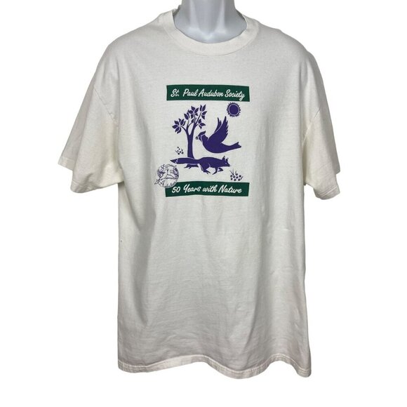 Vintage 90s St Paul Audobon Society T Shirt Adult XL Nature Birds Wildlife - Picture 2 of 8